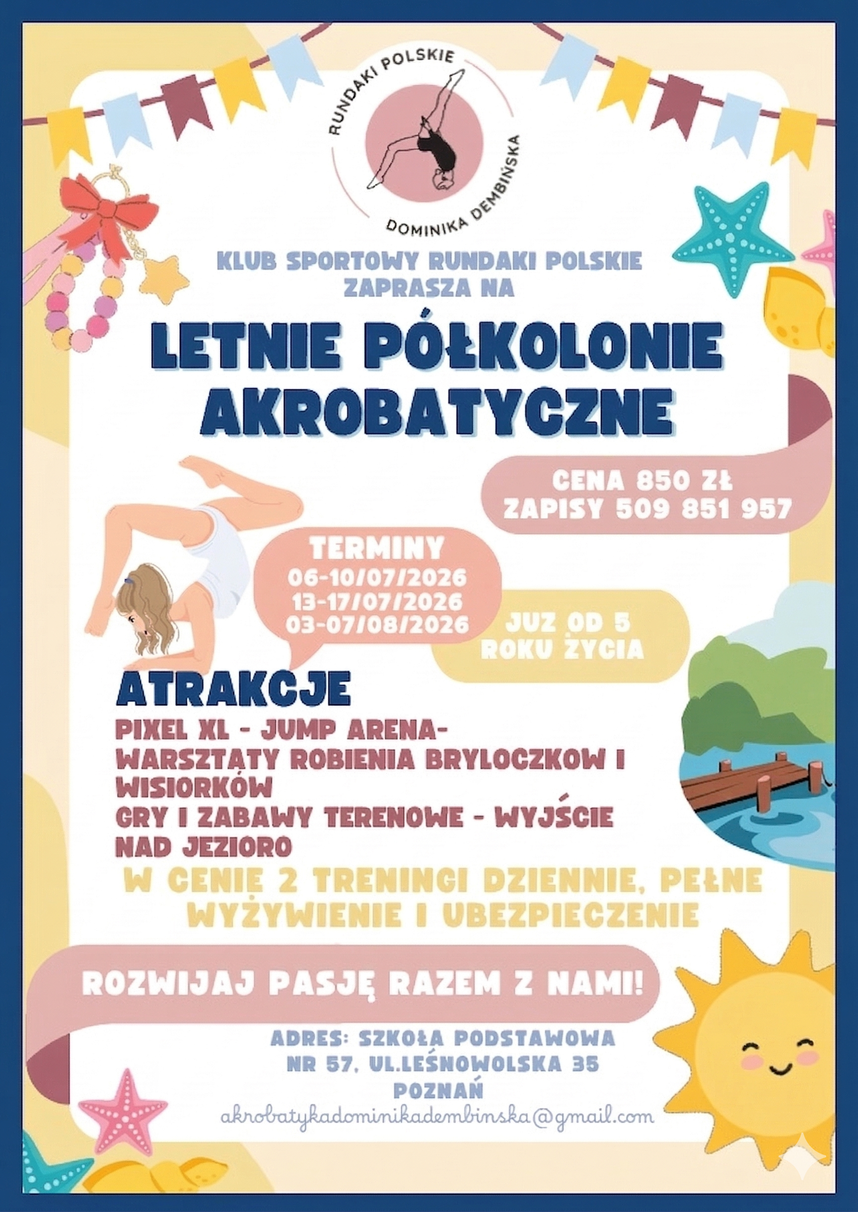 Plakat półkolonii akrobatycznych